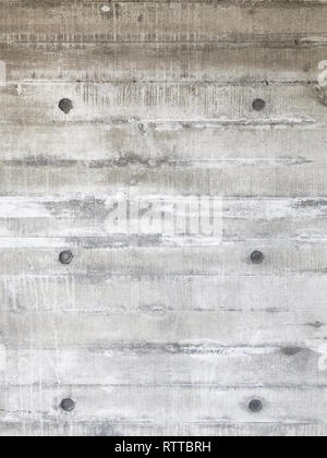 Concrete Wall With Imprinted Wooden Planks Texture Stock Photo