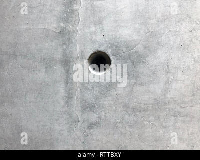 Imprint Of Hole In Concrete Wall Stock Photo