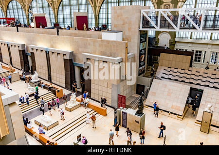 Musée d'Orsay ,in Paris, originally a railway station, Gare d'Orsay, and now houses a world class collection of art in Paris, France Stock Photo