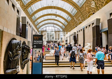 Musée d'Orsay ,in Paris, originally a railway station, Gare d'Orsay, and now houses a world class collection of art in Paris, France Stock Photo