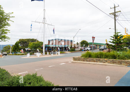 Eden, NSW, Australia-January 2, 2019: Street view in the city of Eden, a coastal town in the South Coast of NSW, Australia, known for best whale-watch Stock Photo