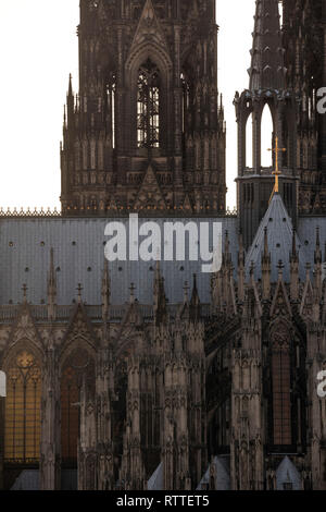 Köln, Blick von der rechten Rheinseite auf den Dom, Detail Stock Photo