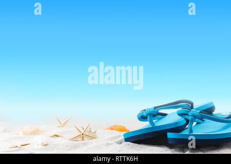 Relaxing on tropical sandy beach, summer vacation concept. Stock Photo