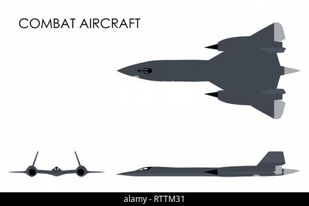 Combat Aircraft colored Stock Vector