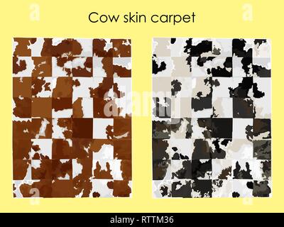 Cow skin carpet rectangle Stock Vector