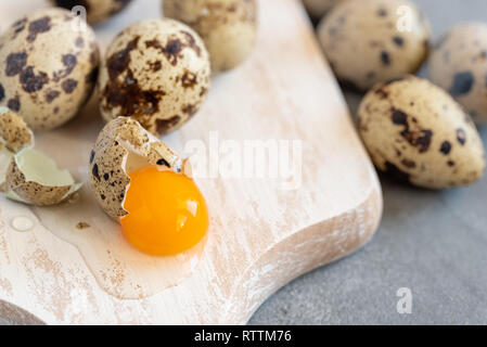 Fresh organic quail eggs, a delicacy in many parts of the world. Stock Photo