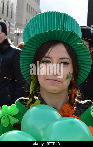 NIZHNY NOVGOROD, RUSSIAN 17 MARCH 2014 : Unidentified people perform at the St. Patrick's day on March 17, 2014 in Russian. This national Irish holida Stock Photo