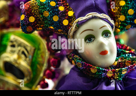 Mardi Gras decorative beads Stock Photo