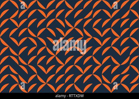 Seamless, abstract background pattern made with circular geometric shapes. Playful, modern vector art in orange and blue colors. Stock Vector