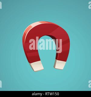 cartoon magnet on blue Stock Vector