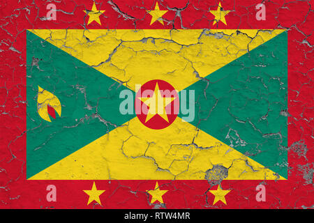 flag of Grenada painted on cracked wall Stock Photo - Alamy