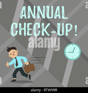 Word writing text Annual Check Up. Business concept for Yearly evaluation and demonstrating the health status Stock Photo