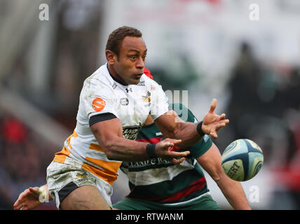 Leicester, UK. 2nd March 2019.   Gaby Lovobalavu in action for Wasps during the Premiership round 15 game between Leicester Tigers and Wasps rfc.   © Phil Hutchinson/Alamy Live News Credit: Phil Hutchinson/Alamy Live News Stock Photo