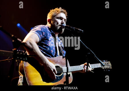 Berlin, Germany. 02nd Mar, 2019. Logan Mize, country singer, performs at the C2C: Country to Country Festival in Berlin. Credit: Christoph Soeder/dpa/Alamy Live News