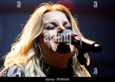 Berlin, Germany. 02nd Mar, 2019. Lindsay Ell, country singer, performs at the C2C: Country to Country Festival in Berlin. Credit: Christoph Soeder/dpa/Alamy Live News