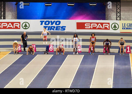 Glasgow, UK: 2st March 2019: Ewa Swoboda wins gold in 60m race on European Athletics Indoor Championships 2019.Credit: Pawel Pietraszewski/ Alamy News Stock Photo