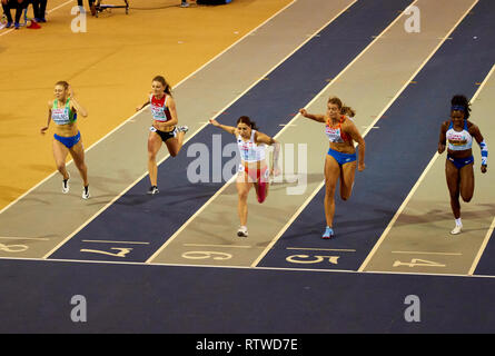 Glasgow, UK: 2st March 2019: Ewa Swoboda wins gold in 60m race on European Athletics Indoor Championships 2019.Credit: Pawel Pietraszewski/ Alamy News Stock Photo