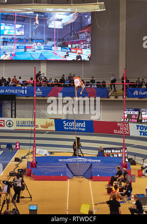 Glasgow, UK: 2st March 2019: Pawel Wojciechowski wins gold and Piotr Lisek silver in Pole Vault on European Athletics Indoor Championships 2019.Credit: Pawel Pietraszewski/ Alamy News Stock Photo