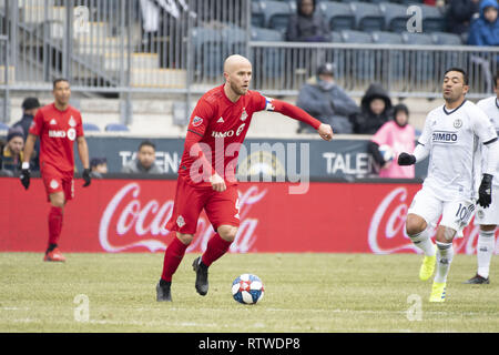 Chester, Pennsylvania, USA. 2nd Mar, 2019. Toronto FC's MICHAEL BRADLEY (4) in against the Philadelphia Union during the match at Talen Energy Stadium in Chester Pennsylvania Credit: Ricky Fitchett/ZUMA Wire/Alamy Live News Stock Photo