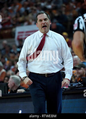 March 2, 2019. Head coach Steve Prohm of the Iowa State Cyclones in action vs the Texas Longhorns at the Frank Erwin Center in Austin Texas. Texas defeats Iowa State 86-69.Robert Backman/Cal Sport Media. Stock Photo