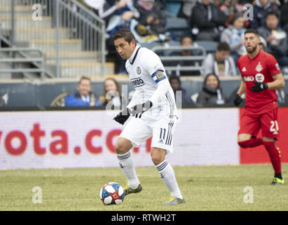 Chester, Pennsylvania, USA. 2nd Mar, 2019. Philadelphia Union's ALEJANDRO BEDOYA (11) in action at Talen Energy Stadium in Chester Pennsylvania Credit: Ricky Fitchett/ZUMA Wire/Alamy Live News Stock Photo