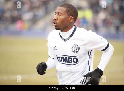 Chester, Pennsylvania, USA. 2nd Mar, 2019. Philadelphia Union's RAYMON GADDIS (28) at Talen Energy Stadium in Chester Pennsylvania Credit: Ricky Fitchett/ZUMA Wire/Alamy Live News Stock Photo