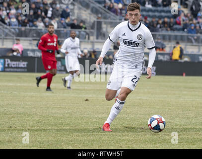 Chester, Pennsylvania, USA. 2nd Mar, 2019. Philadelphia Union's KAI WAGNER (27) in action at Talen Energy Stadium in Chester Pennsylvania Credit: Ricky Fitchett/ZUMA Wire/Alamy Live News Stock Photo