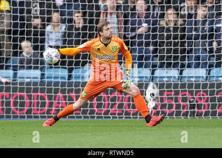 London, UK. 02nd Mar, 2019. Norwich City Goalkeeper Tim Krul in action during the EFL Sky Bet Championship match between Millwall and Norwich City at The Den, London, England on 2 March 2019. Photo by Ken Sparks. Editorial use only, license required for commercial use. No use in betting, games or a single club/league/player publications. Credit: UK Sports Pics Ltd/Alamy Live News Stock Photo