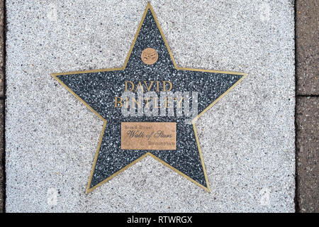 Star for David Bintley on the Walk of Stars, Broad Street, Brimingham, England, GB, UK. The star was added to the walk in September 2010. Stock Photo