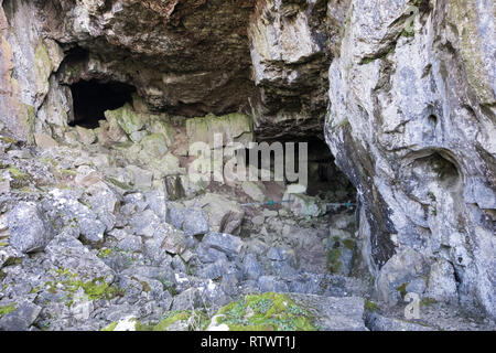 Victoria Cave, Attermire Scar, near Settle, Yorkshire Dales, England ...