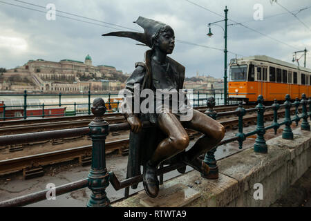 Little princess statue in Budapest. Stock Photo