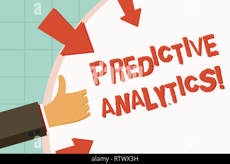 Text sign showing Predictive Analytics. Conceptual photo Method to forecast Perforanalysisce Statistical Analysis Stock Photo