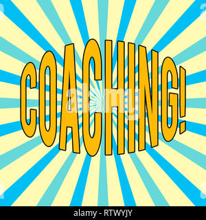 Handwriting text Coaching. Concept meaning Tough training begins to imrove your skills Stock Photo