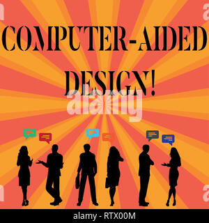 Text sign showing Computer Aided Design. Conceptual photo CAD industrial designing by using electronic devices Stock Photo