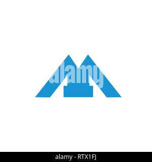 letter m snow mountain simple logo vector Stock Vector
