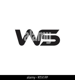 letters ws simple linked logo vector Stock Vector