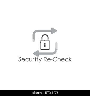 padlock circle arrows security symbol vector Stock Vector