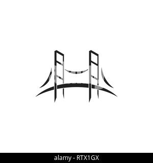 curves geometric bridge symbol logo vector Stock Vector