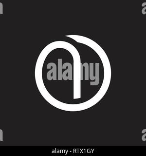 abstract letter nd circle geometric curves logo Stock Vector
