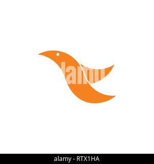 simple curves geometric bird fly logo vector Stock Vector