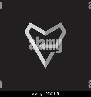 letter triangle arrows geometric line logo vector Stock Vector