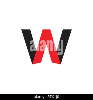 letters aw simple geometric logo vector Stock Vector