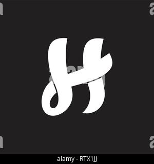 abstract letters y h linked curves design logo Stock Vector
