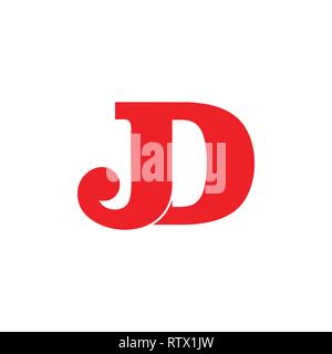 letters jd simple linked logo Stock Vector