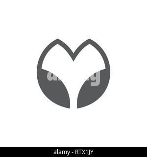 abstract head phone letter m logo Stock Vector