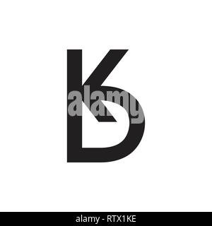 letters kb simple line art logo vector Stock Vector