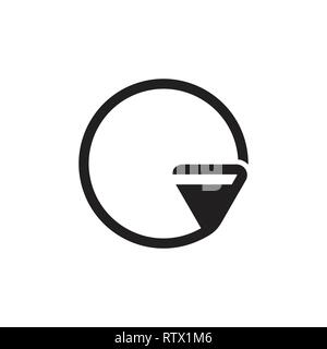 abstract letter g simple geometric arrow in circle logo Stock Vector