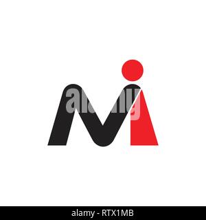 letters mi people design logo vector Stock Vector