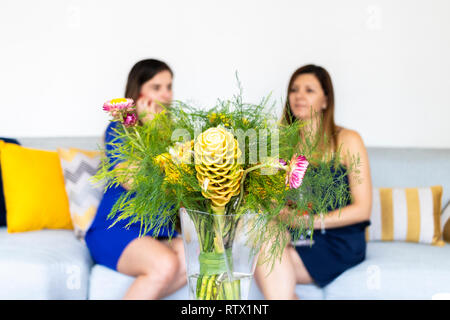 Bouquet of flowers with Zingiber yellow spectabile or microphone, maraca flower Stock Photo