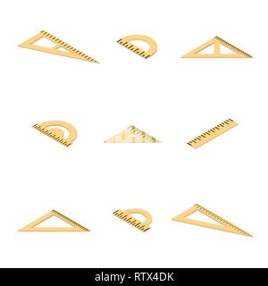 Set of various drawing tools isolated on white background. Flat 3d isometric style, vector illustration. Stock Vector